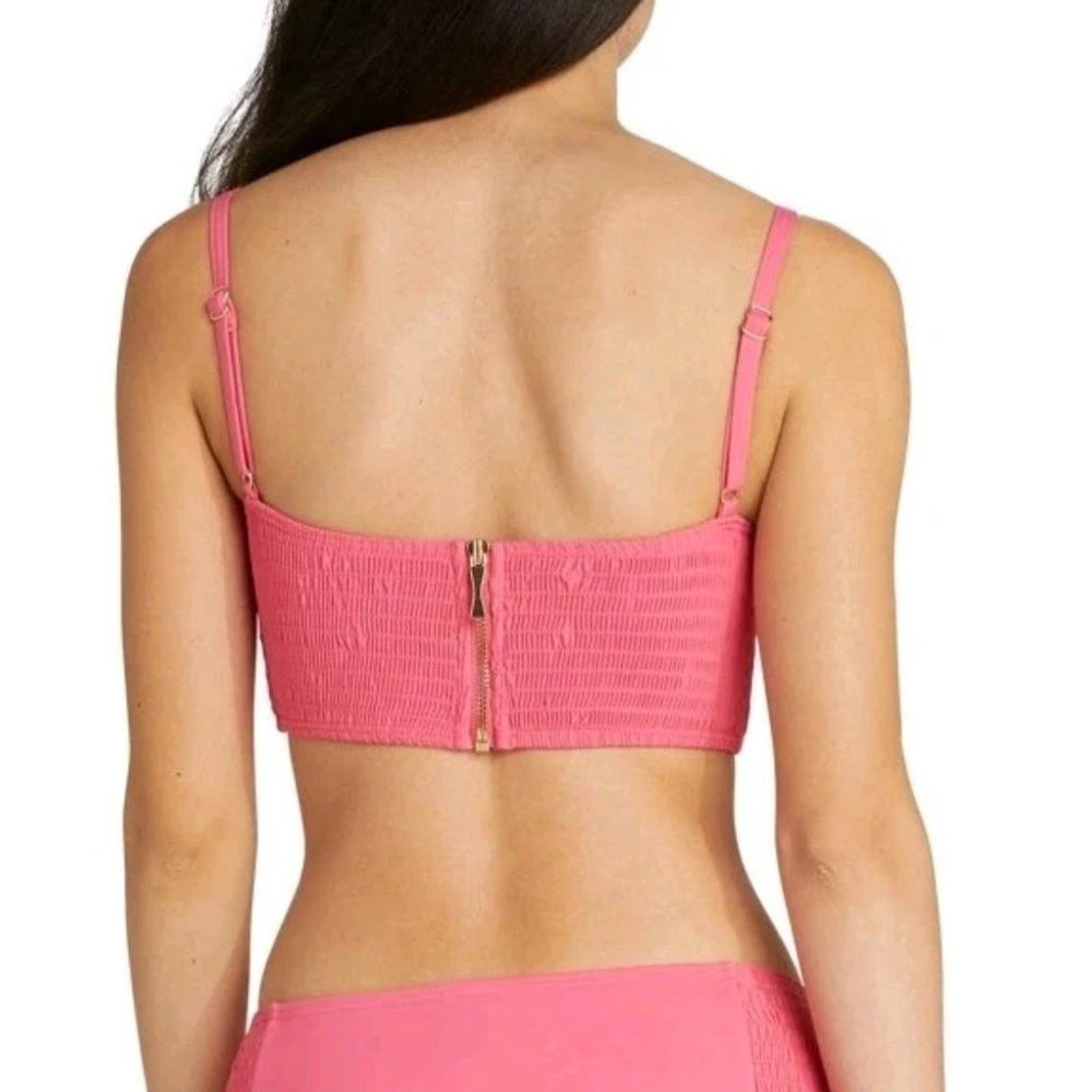NWOT NEW KATE SPADE New York Smocked Underwire Bralette Bikini Top Size Small - Picture 2 of 6